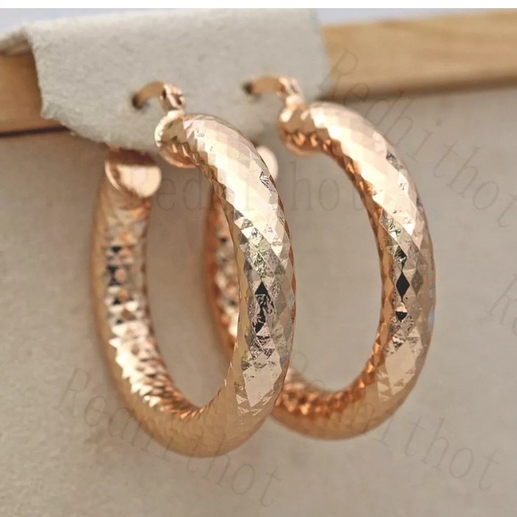 Gold Filled Earrings Big Round Luxury earrings - Picture 2 of 5